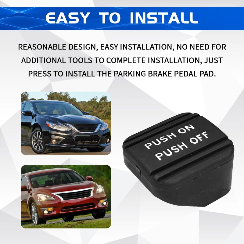 QQWD Parking Brake Pedal Pad Replacement  Parking Emergency Brake Pedal Cover Rubber Pad Compatible with Nissan Rogue Altima Titan Maxima Quest Pathfinder Armada Leaf #46531-3TA0A  46531-CK000 - Image 4
